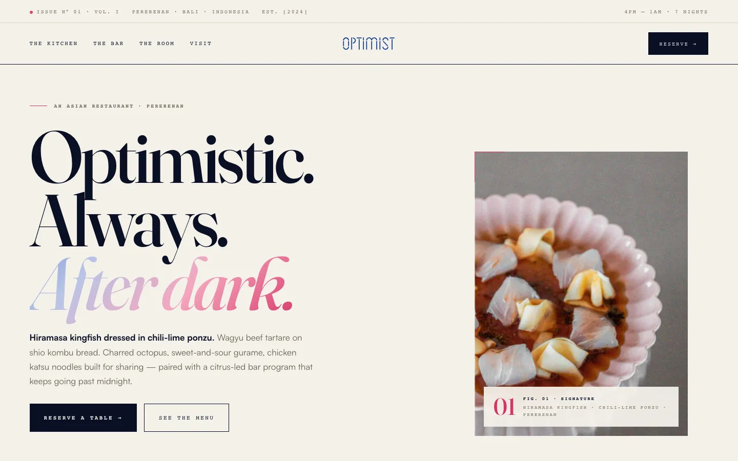 Optimist Bali — press-kit editorial