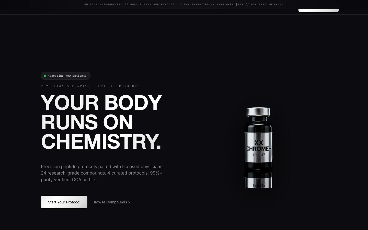 XX Chrome+ — telehealth peptide clinic